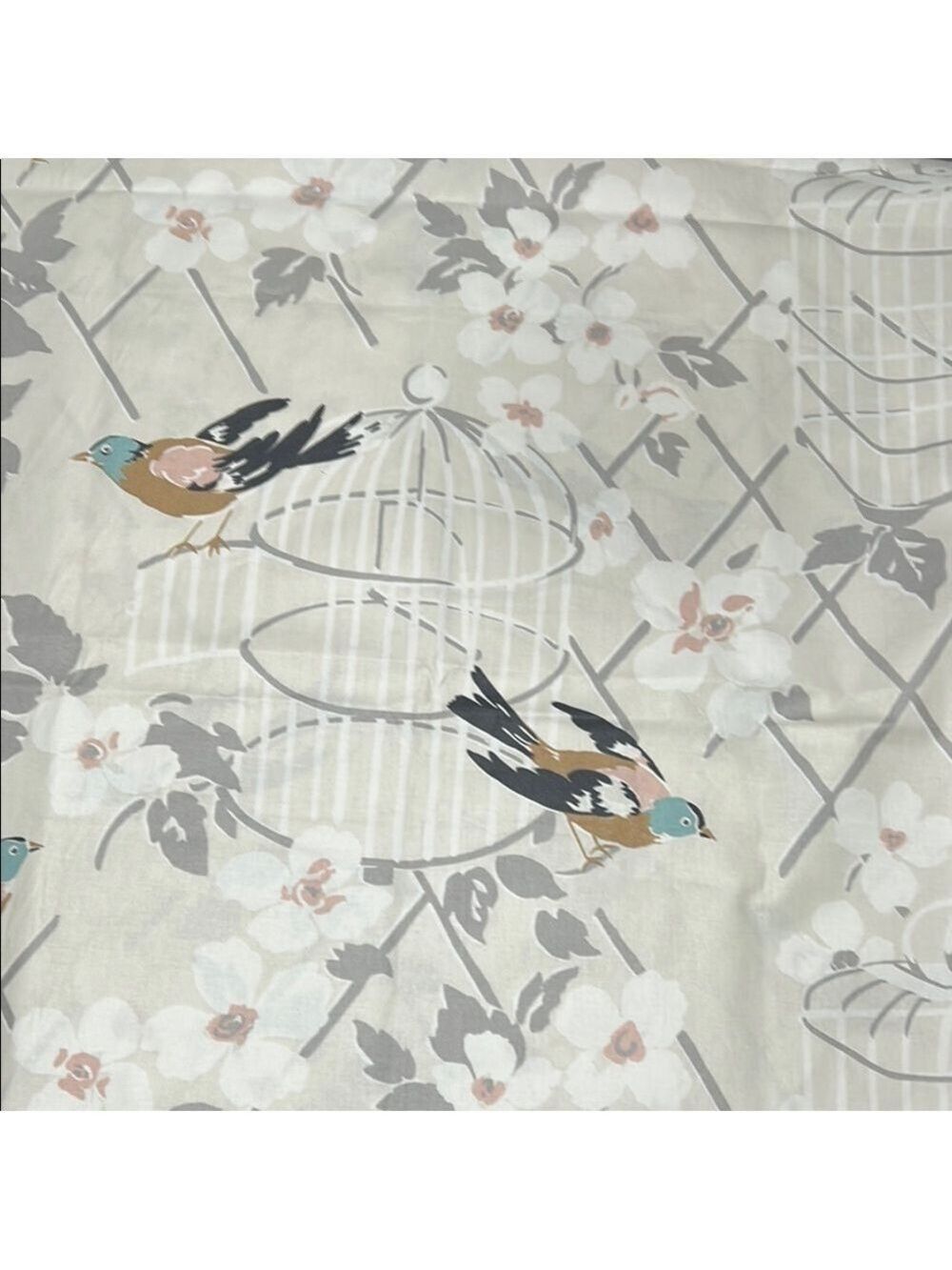 Kate Spade Birdsong in Flaxseed Floral and Bird Print chintz Fabric. 
1 1/4 yds